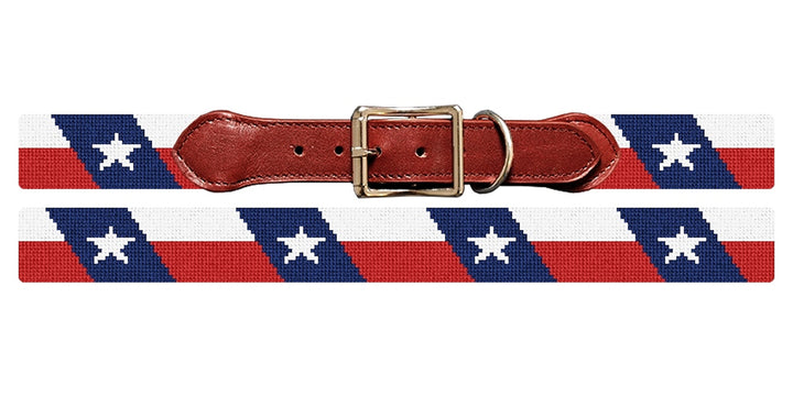 Big Texas Flag Needlepoint Dog Collar