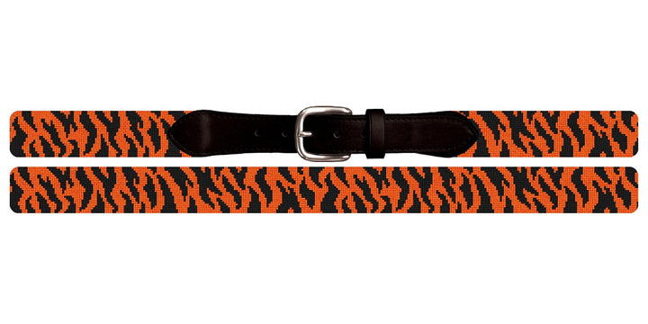 Black Tiger Stripe Needlepoint Belt