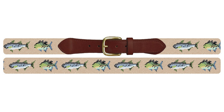 Bluegill and Bass Fishing Needlepoint Belt