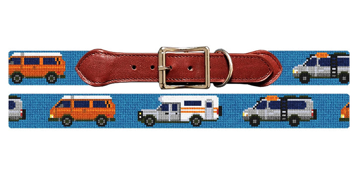 Camper Vans Needlepoint Dog Collar