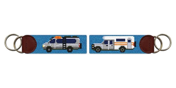 Camper Vans Needlepoint Key Fob