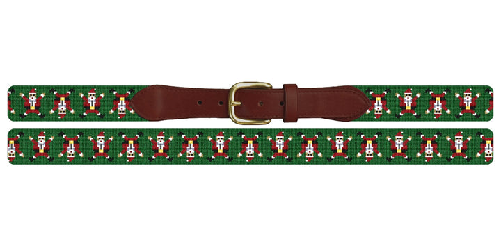 Cartwheeling Santa Needlepoint Belt