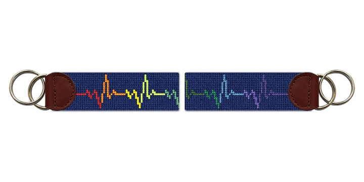 EKG Needlepoint Key Fob