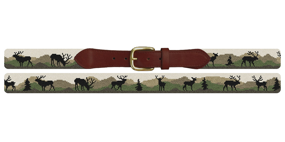 Elk Camo Needlepoint Belt