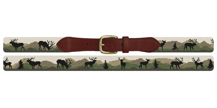 Elk Camo Needlepoint Belt