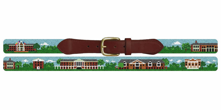 Elon North Carolina Landscape Needlepoint Belt