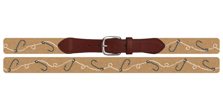 Fishhooks Needlepoint Belt