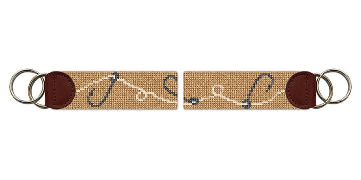 Fishhooks Needlepoint Key Fob