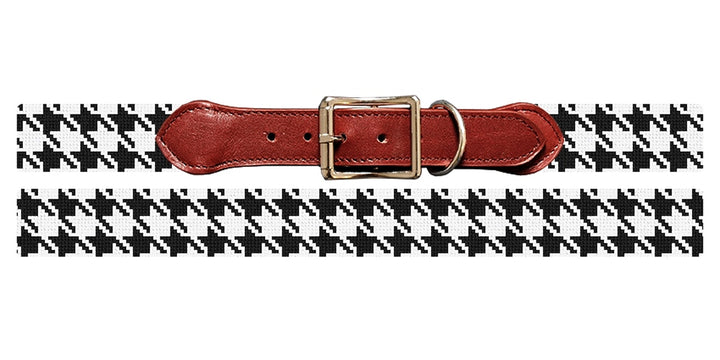 Handsome Houndstooth Needlepoint Dog Collar