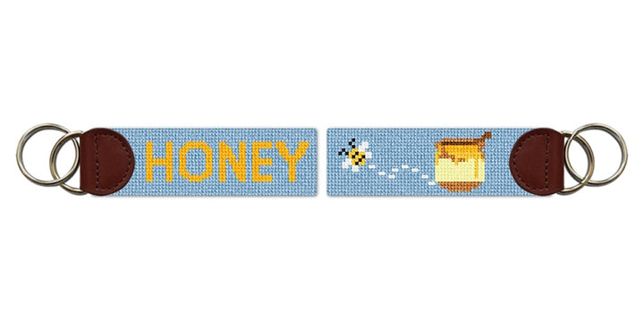 Honey Bee Needlepoint Key Fob