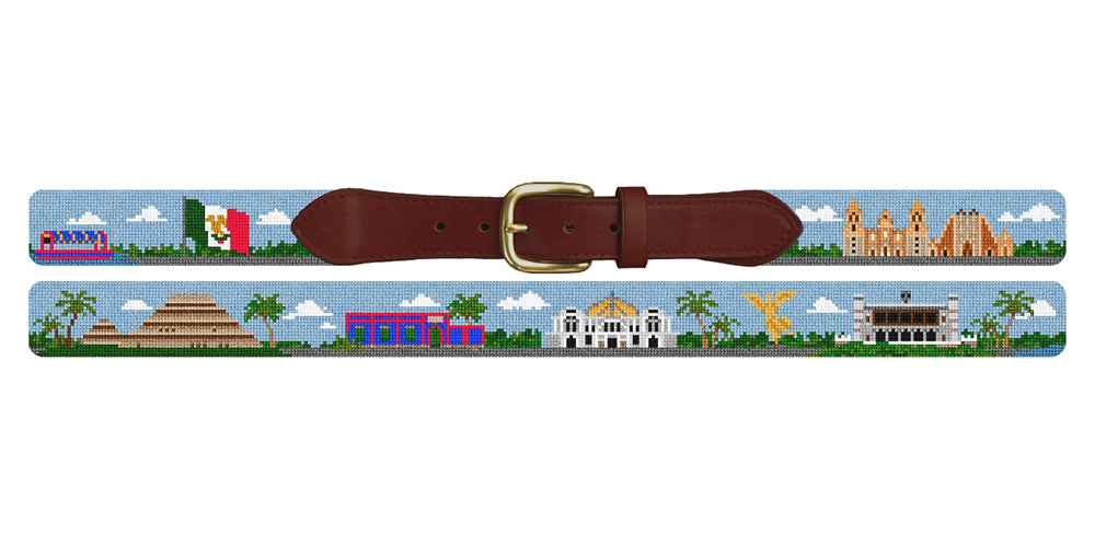 Mexico City Needlepoint Belt