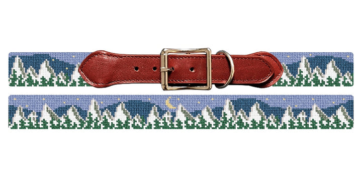 Midnight Mountain Needlepoint Dog Collar