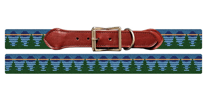 Mountain Moonlight Needlepoint Dog Collar