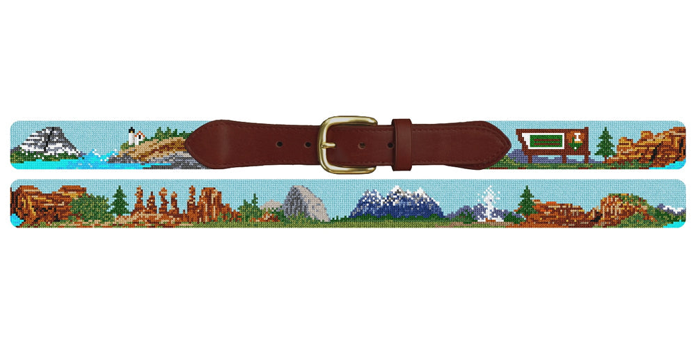 National Parks Needlepoint Belt