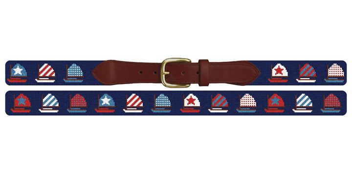 Patriotic Dinghies Needlepoint Belt