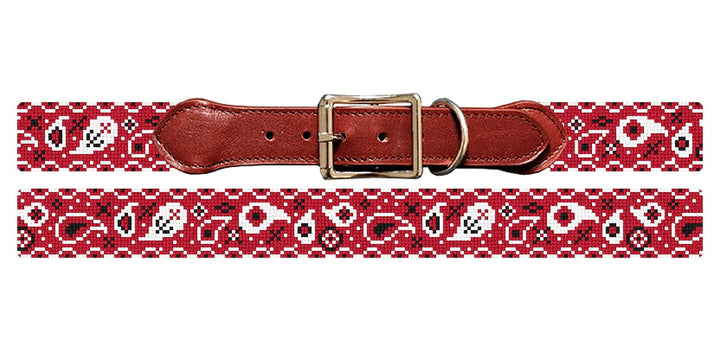 Red Bandana Needlepoint Dog Collar