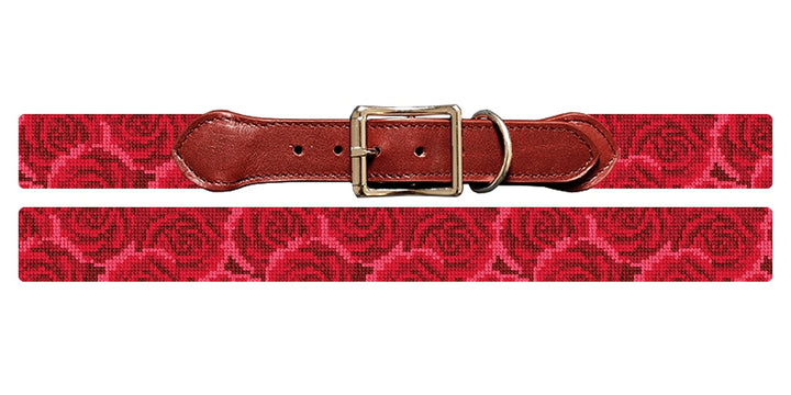 Rose Is A Rose Needlepoint Dog Collar