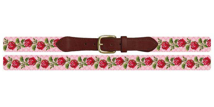Rosebud Needlepoint Belt