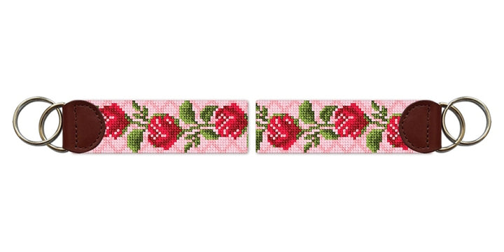 Rosebud Needlepoint Key Fob