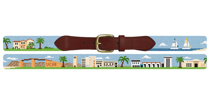 Santa Barbara CA Landscape Needlepoint Belt