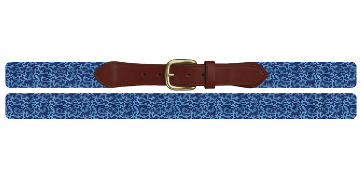 Sapphire Gator Skin Needlepoint Belt