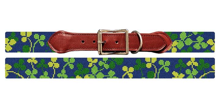 Shamrock Garden Needlepoint Dog Collar