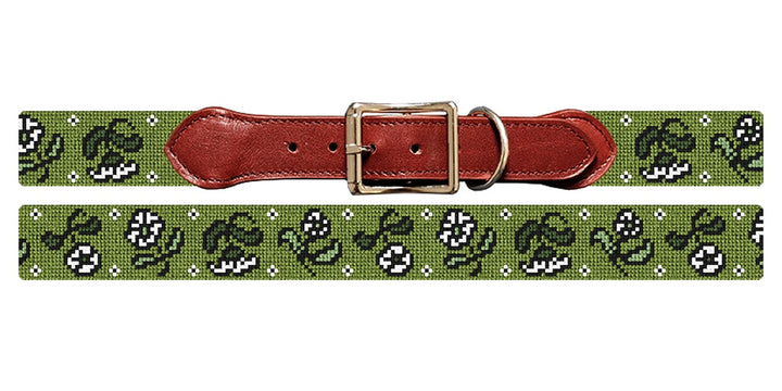 Spanish Moss Needlepoint Dog Collar