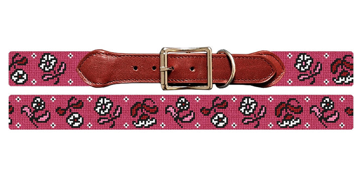 Spanish Rose Needlepoint Dog Collar