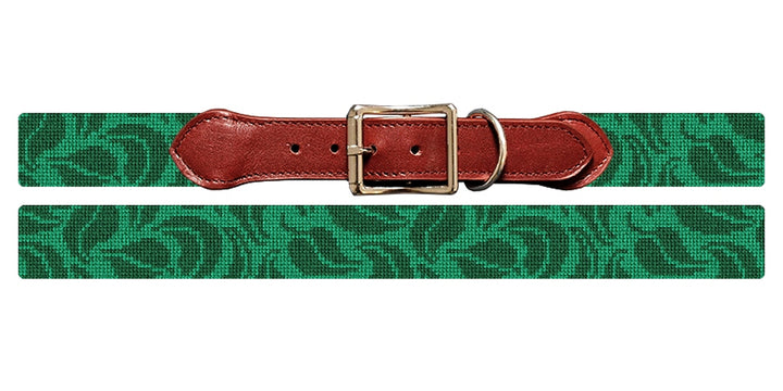 Spring Green Vine Needlepoint Dog Collar