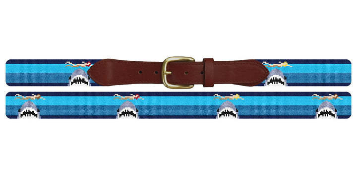 Swimming Sharks Personalized Needlepoint Belt