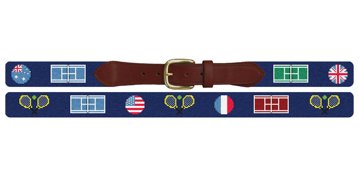 Tennis Champion's Court Needlepoint Belt