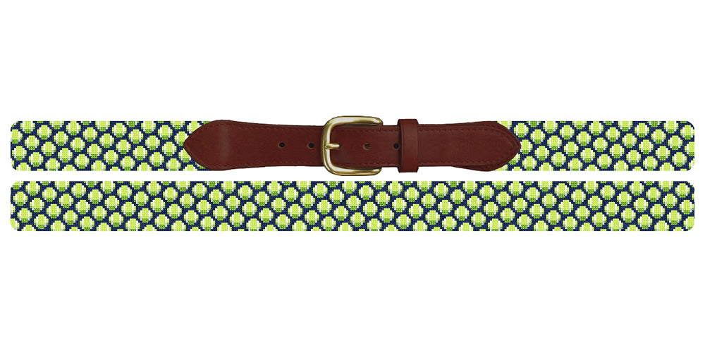 Tiny Tennis Balls Needlepoint Belt
