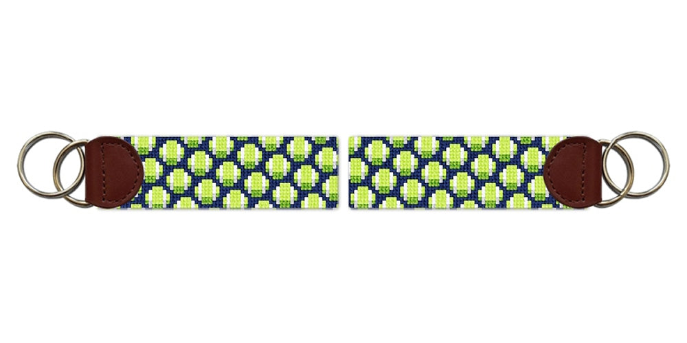 Tiny Tennis Balls Needlepoint Key Fob