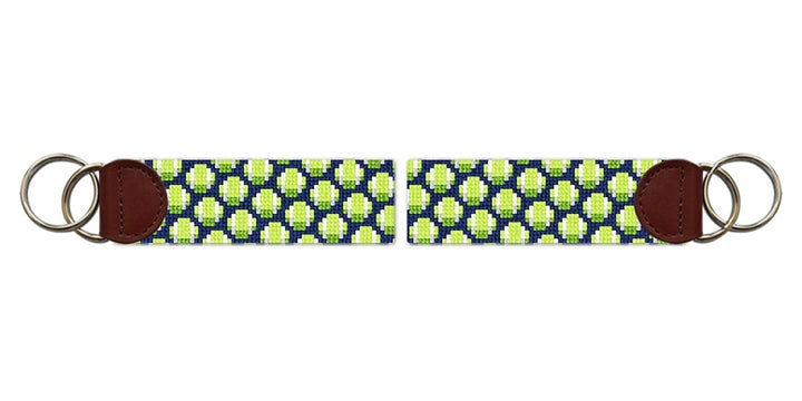 Tiny Tennis Balls Needlepoint Key Fob