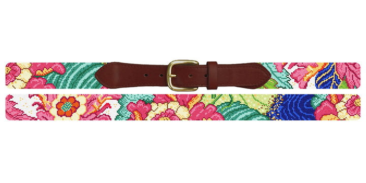 Tobacco Leaf Needlepoint Belt