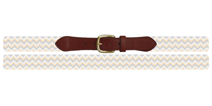 Tricolor Chevron Needlepoint Belt