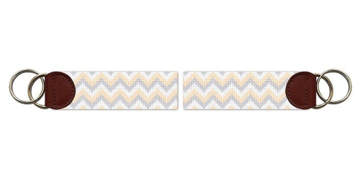Tricolor Chevron Needlepoint Key Fob