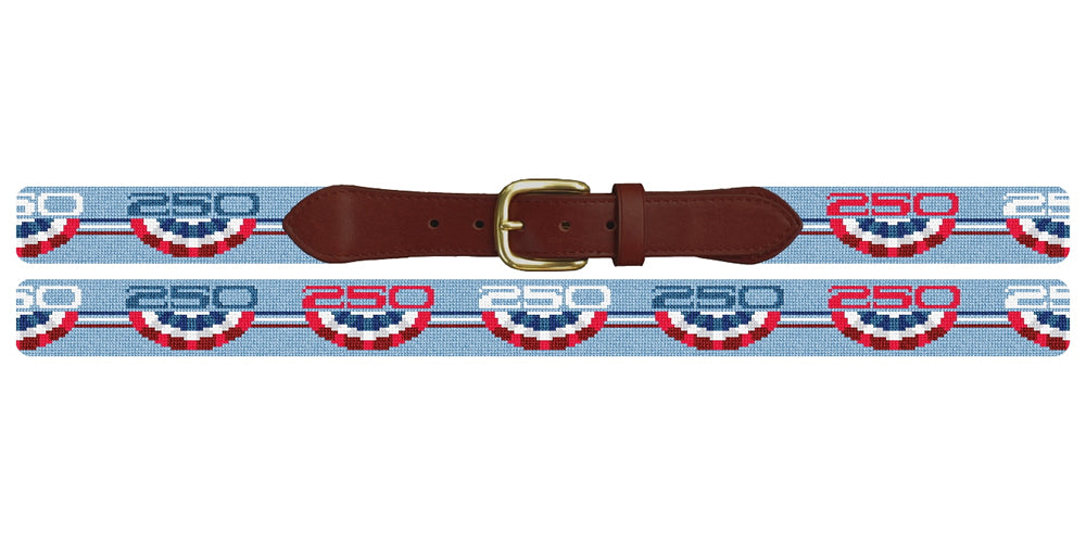 USA 250 Years Patriotic Needlepoint Belt