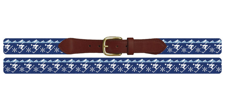 Winter Skiing Needlepoint Belt