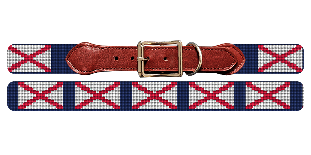 Alabama Flag Needlepoint Dog Collar