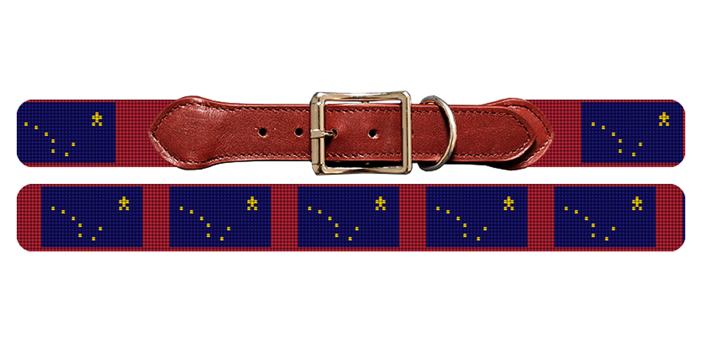 Alaska Flag Needlepoint Dog Collar