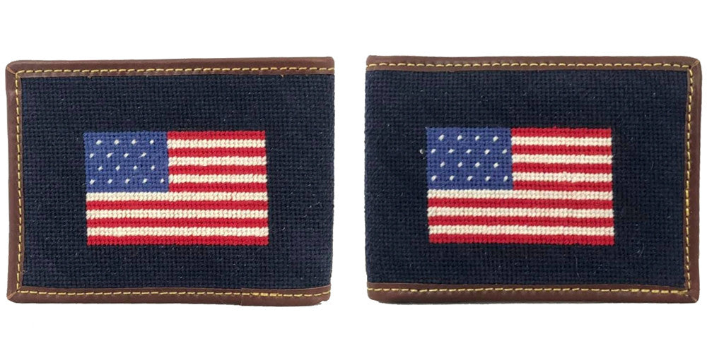 Old Glory American Flag Needlepoint Wallet