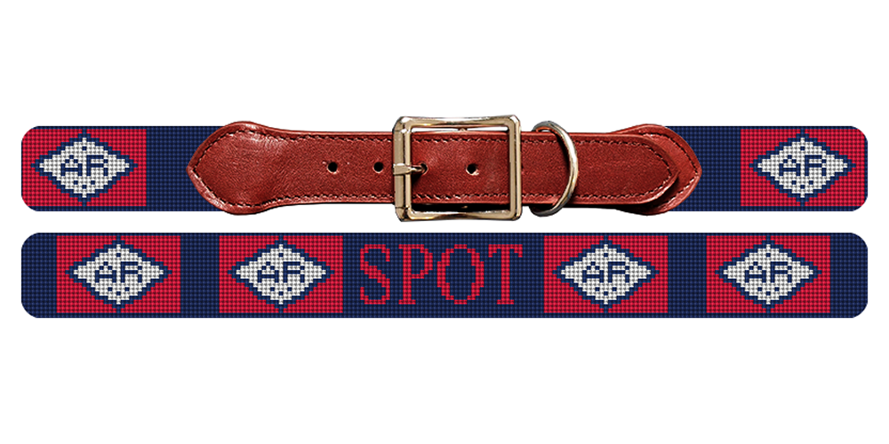 Arkansas Flag Needlepoint Dog Collar