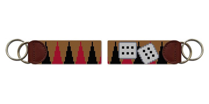 Backgammon Needlepoint Key Fob