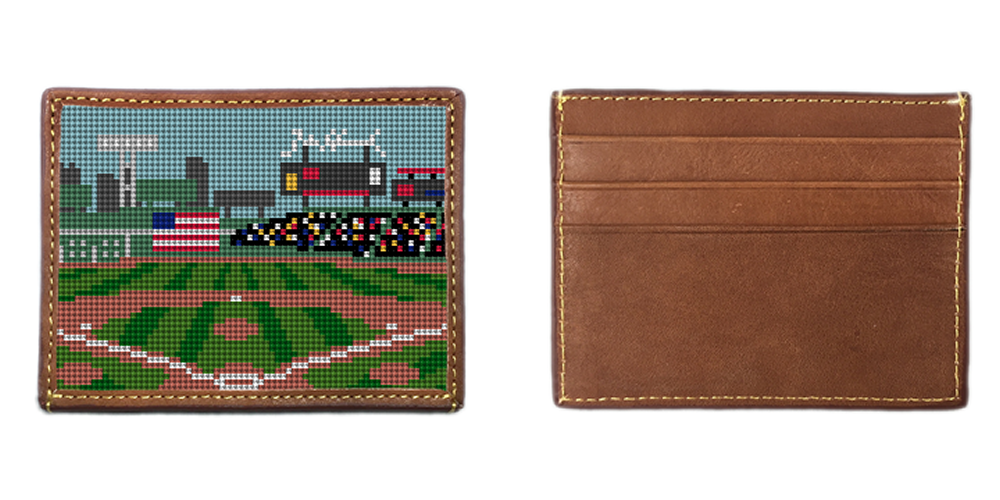 Baseball Field Needlepoint Card Wallet