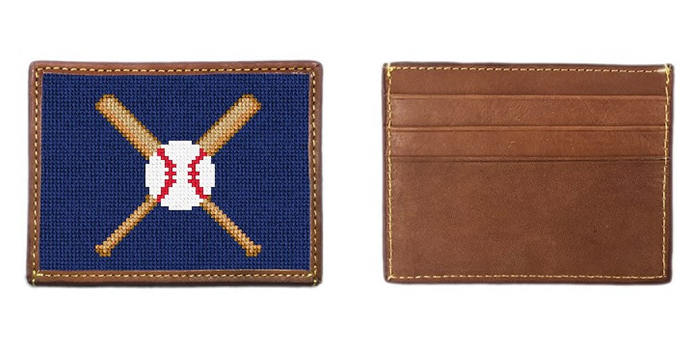 Baseball Needlepoint Card Wallet