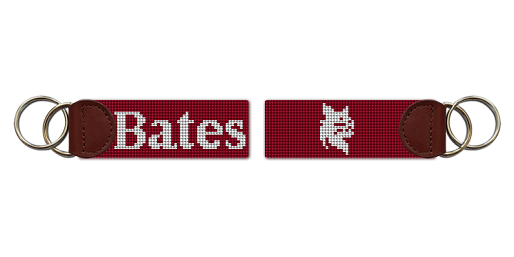 Bates College Bobcats Needlepoint Key Fob