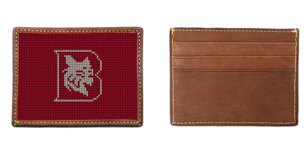 Bates College Needlepoint Card Wallet