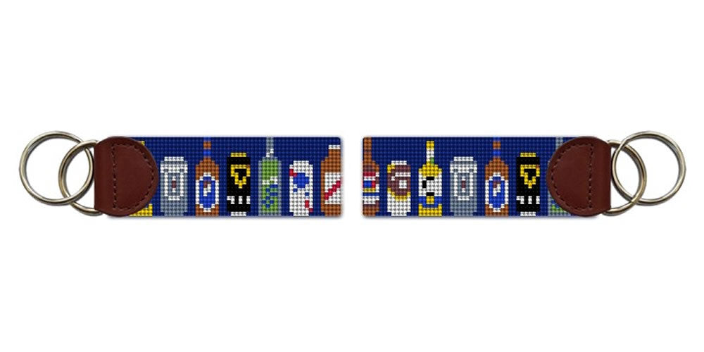 Beer Collection Needlepoint Key Fob