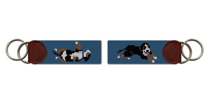 Bernese Mountain Dog Needlepoint Key Fob